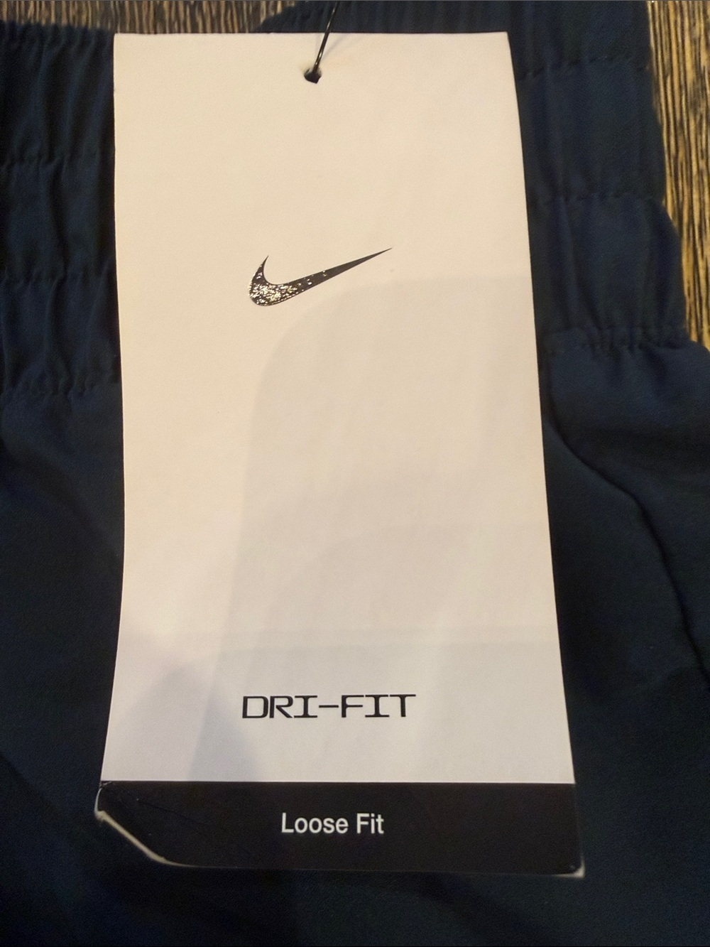 NWT Nike Women's  Athletic Shorts with White Swoosh Navy Blue - Picture 3 of 4